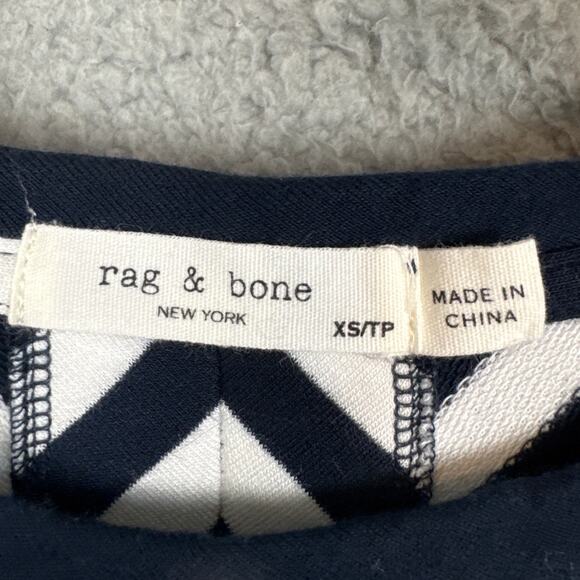 Rag & Bone Women’s Open Back Striped Tee Blue White Size XS Designer Nautical - Picture 7 of 9